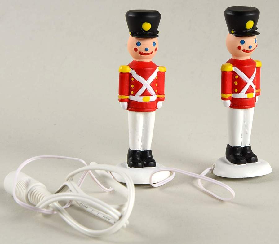 General Village Electrical Lit Soldiers Yard Decor S/2 - Boxed by Department 56-1