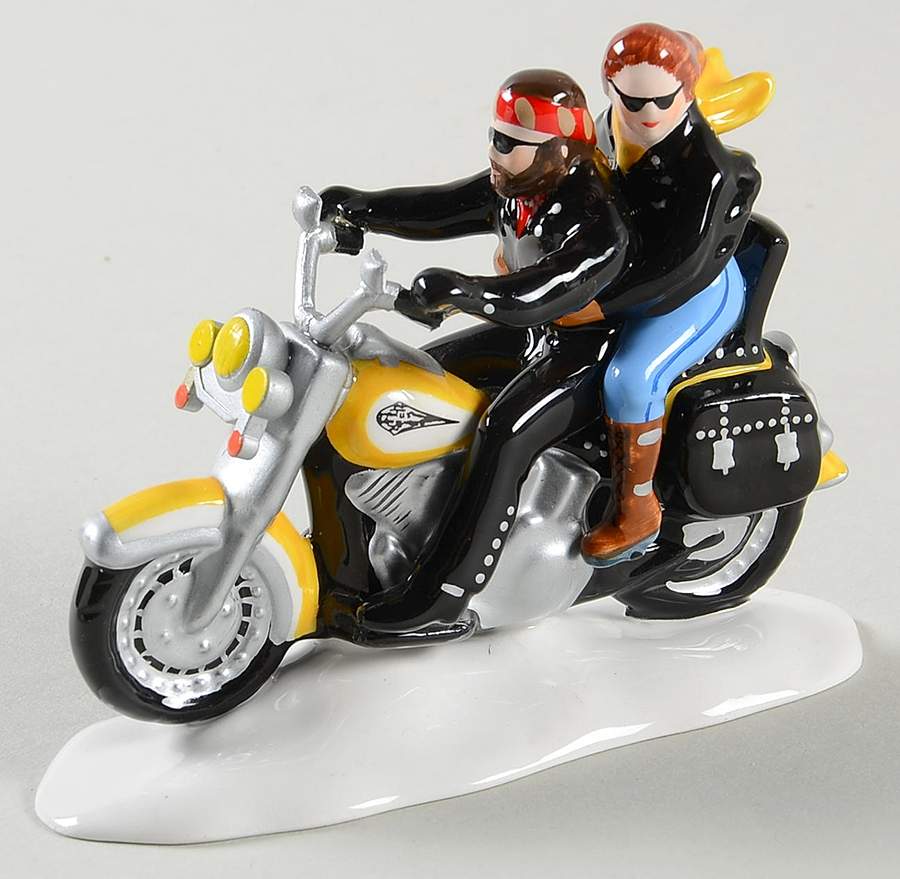 Harley Davidson Two For The Road-Yellow Bike - Boxed by Department 56-1
