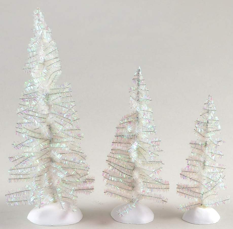 General Village Tree Accessories Classic Tinsel Trees-White - Boxed by Department 56-1