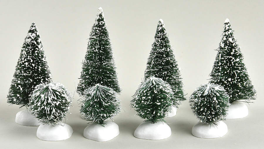 General Village Tree Accessories Frosted Topiary Small-Set Of 8 - Boxed by Department 56-1