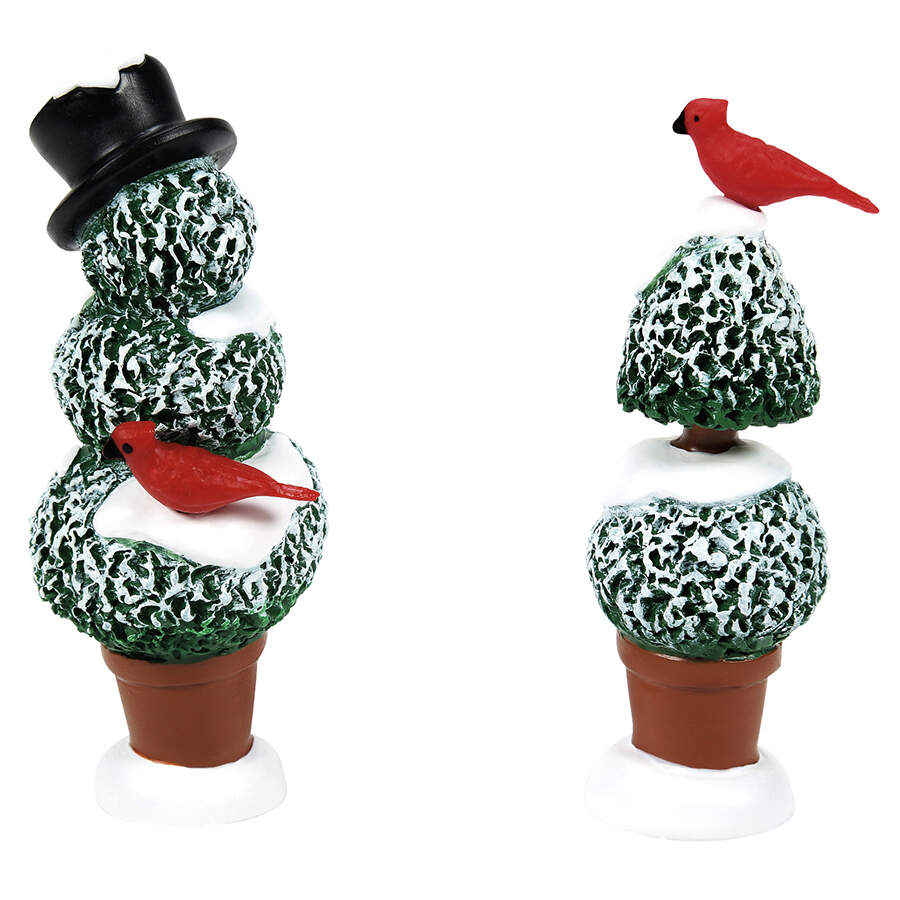 General Village Tree Accessories Cardinal Topiaries Set Of 2 - No Box by Department 56-1