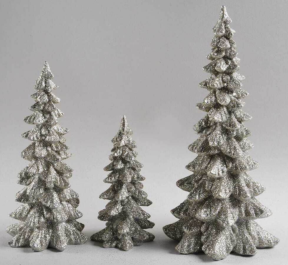 General Village Tree Accessories Silver Holiday Trees, Set Of 3 - No Box by Department 56-1