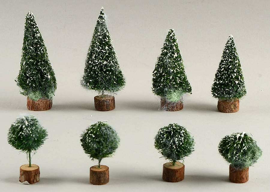 General Village Tree Accessories Frosted Topiary Small-Log Base-Set Of 8 - No Box by Department 56-1