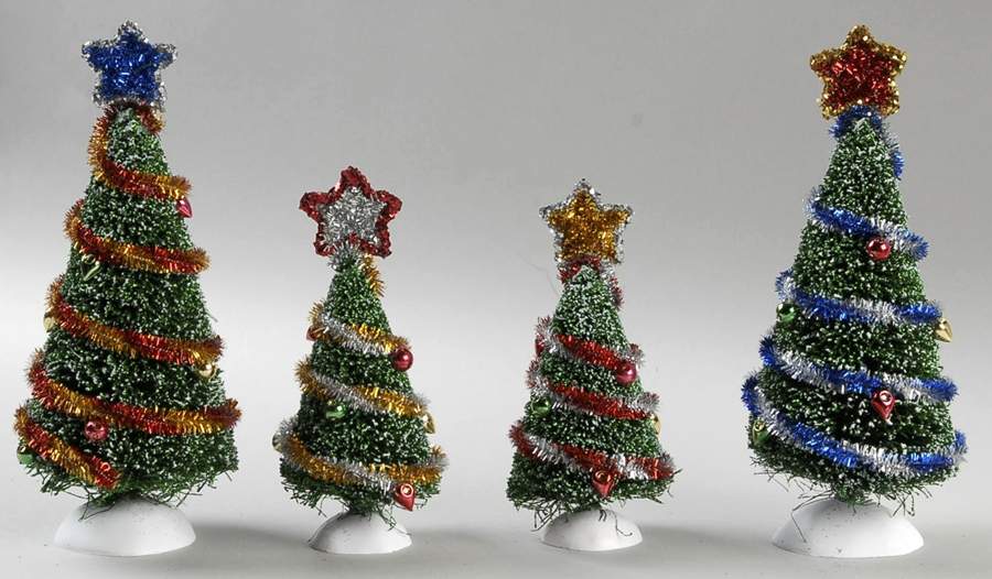 General Village Tree Accessories Tinsel Trees-Set Of 4 - No Box by Department 56-1