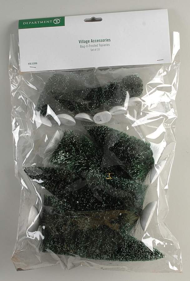 General Village Tree Accessories Bag-O-Frosted Topiaries-Set Of 10 - No Box by Department 56-1