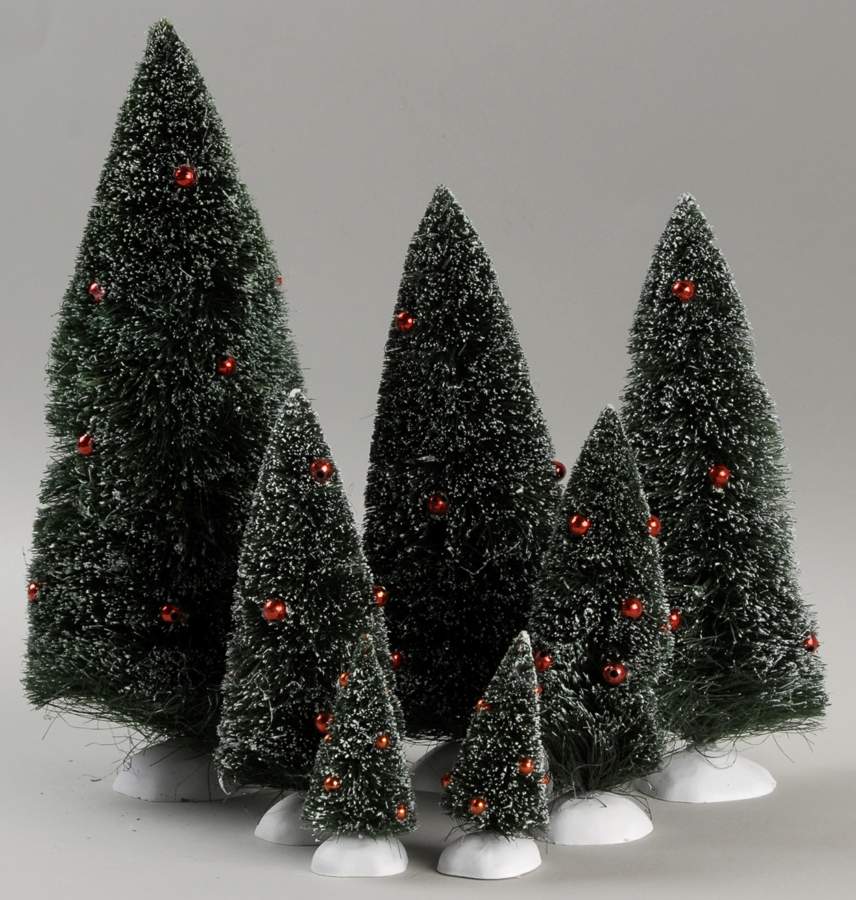 General Village Tree Accessories Decorated Sisal Trees-Set Of 7 - Boxed by Department 56-1