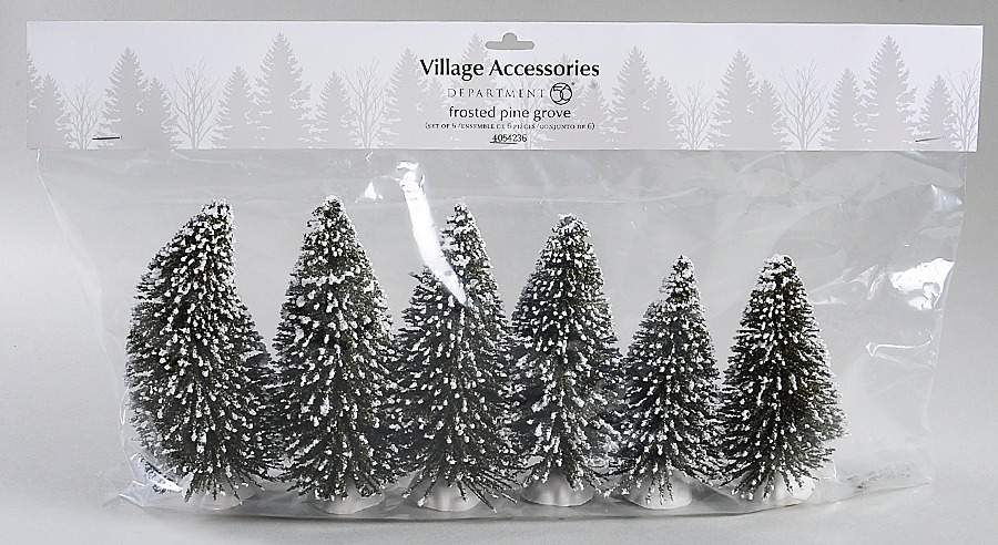 General Village Tree Accessories Frosted Pine Grove S/6 - No Box by Department 56-1