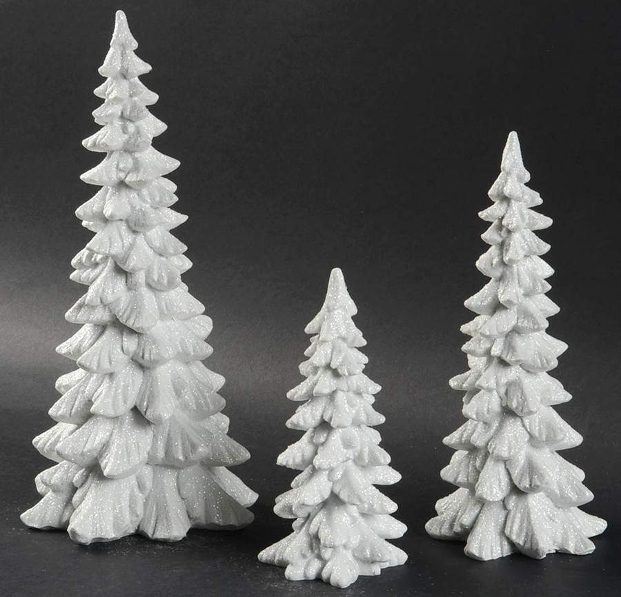 General Village Tree Accessories White Holiday Trees, Set Of 3 - Boxed by Department 56-1