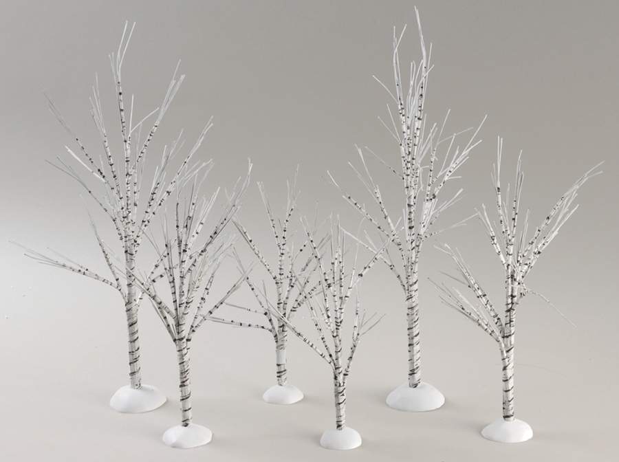 General Village Tree Accessories Winter Birch Trees-Set Of 6 - Boxed by Department 56-1