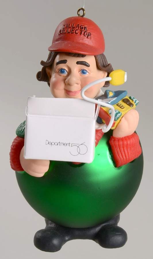 Noel Ornaments Village Collector Man-Green Ball - No Box by Department 56-1