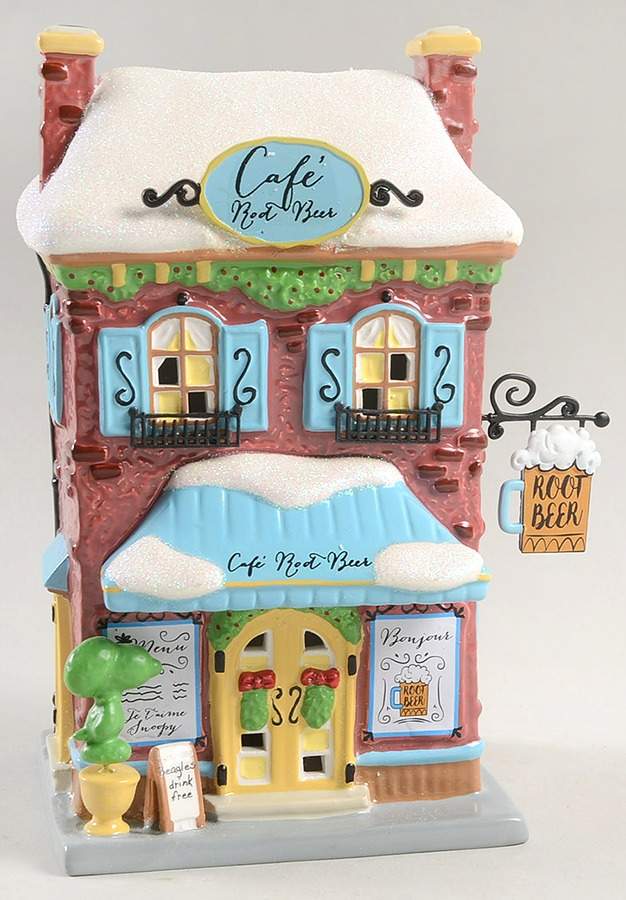 Peanuts Christmas Village Snoopy's Root Beer Cafe - Boxed by Department 56-1