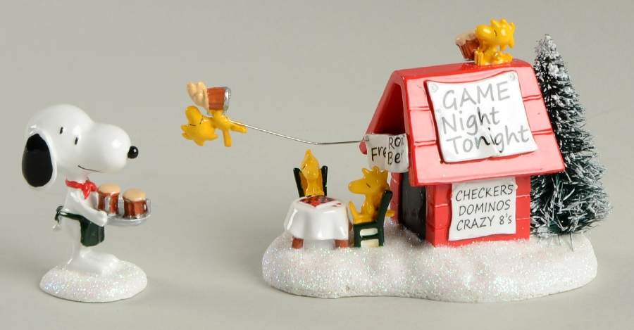 Peanuts Christmas Village Snoopy's Game Night - No Box by Department 56-1