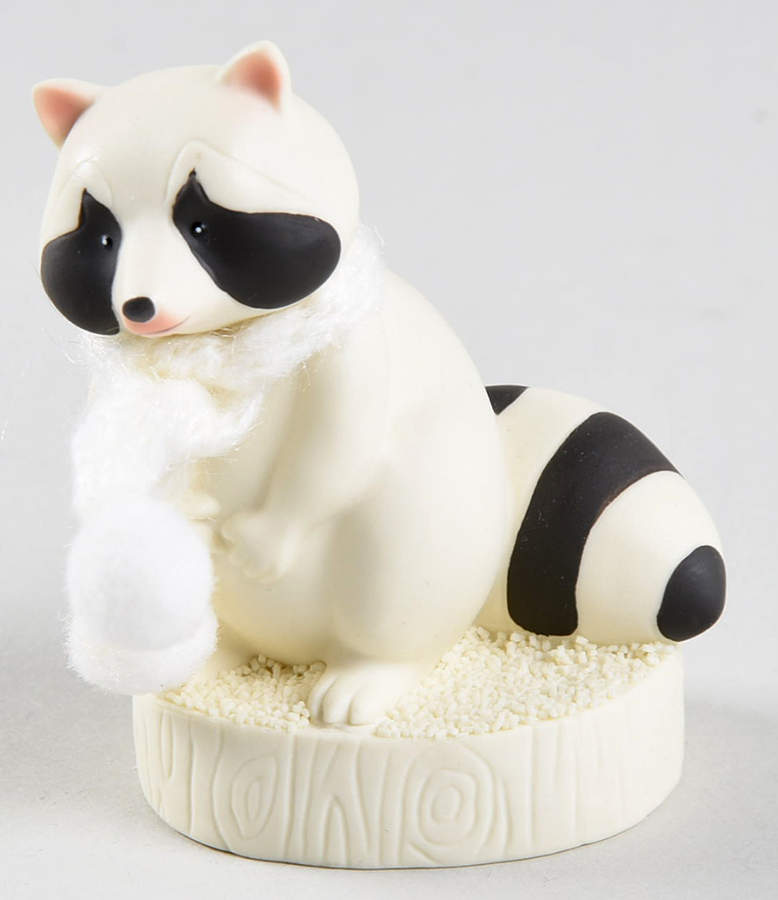 Collectible Animals - Snowbabies Raccoon-Standing On Tree Stump-2017 - Boxed by Department 56-1