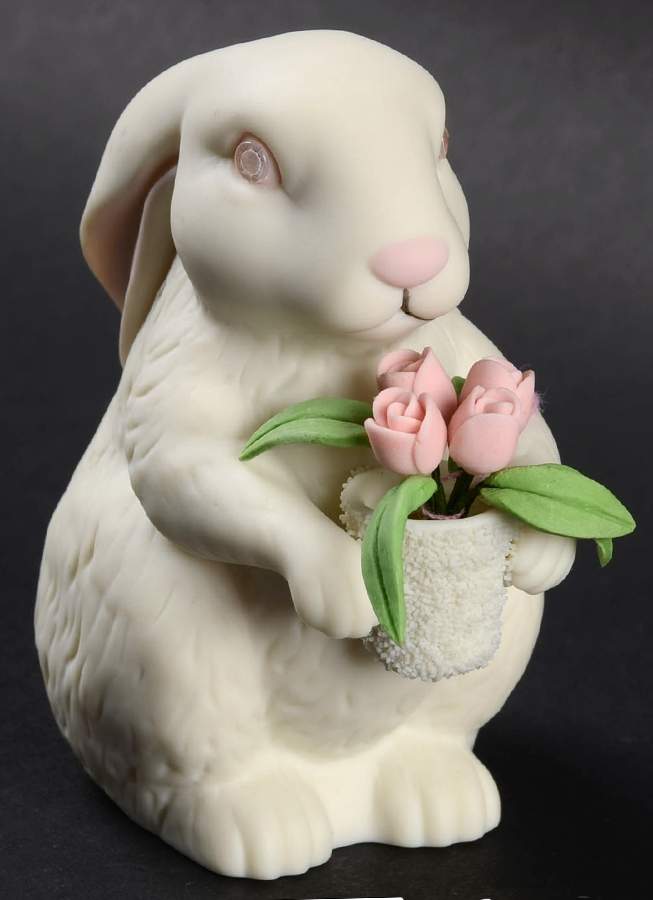 Annual Collectible Animals Bunny With Flowers-2003 Standing - No Box by Department 56-1