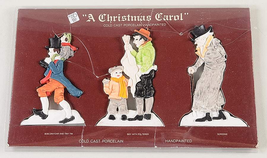 A Christmas Carol Cratchit, Boy With Goose, Scrooge - With Box by Department 56-1