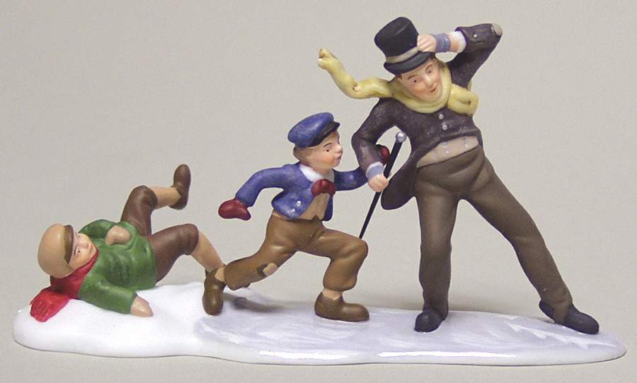 A Christmas Carol-Dickens' Village Sliding Down Cornhill With Bob Cratchit - No Box by Department 56-1