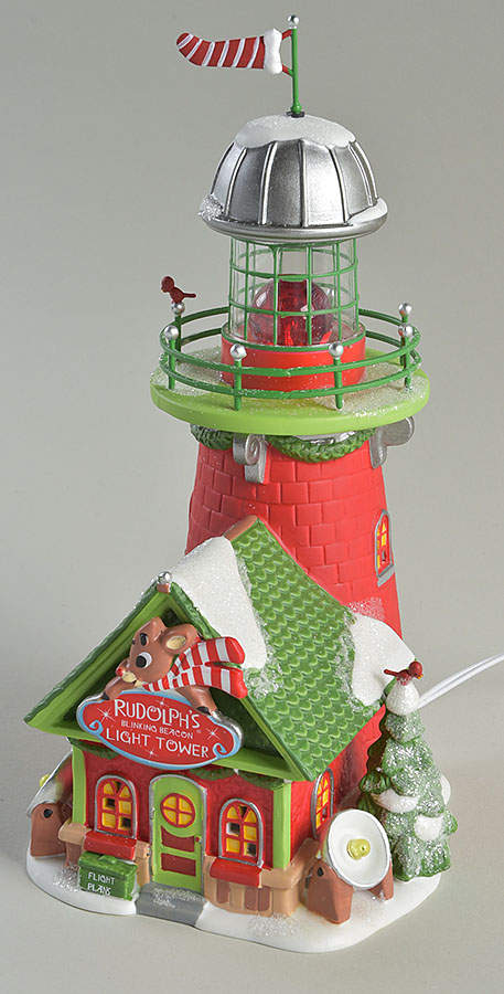 Rudolph the Red-Nosed Reindeer Village Rudolph's Blinking Beacon - No Box by Department 56-1