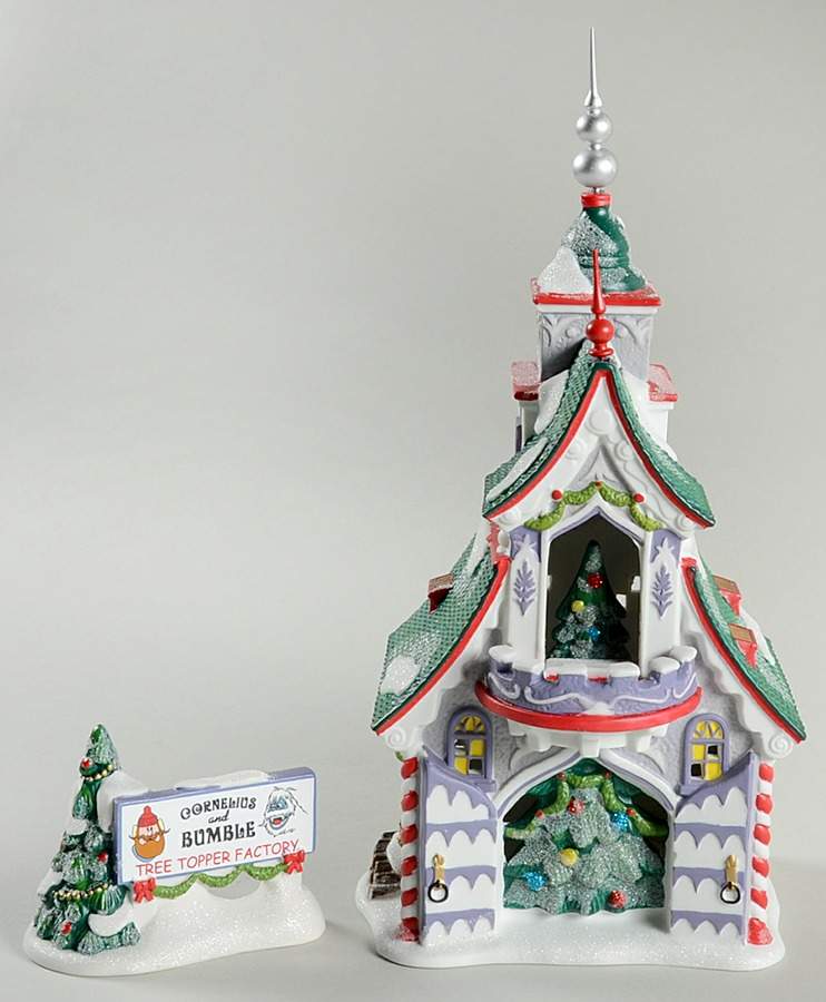Rudolph the Red-Nosed Reindeer Village Rudolph's Silver & Gold Tree Toppers - Boxed by Department 56-1