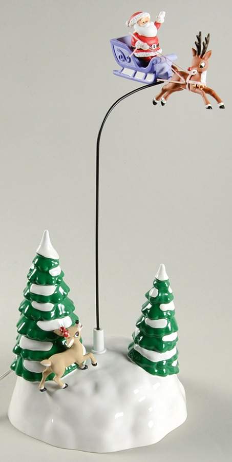 Rudolph the Red-Nosed Reindeer Village Up, Up & Away Rudolph (Animated) - Boxed by Department 56-1