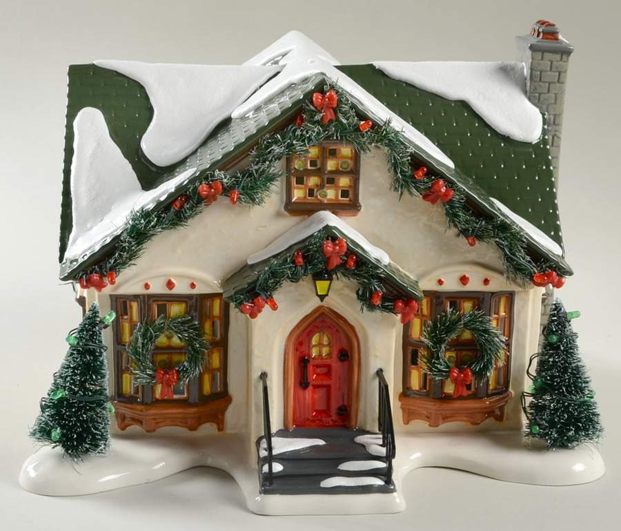 Christmas Lane-Snow Village Dancing Lights House - Boxed by Department 56-1