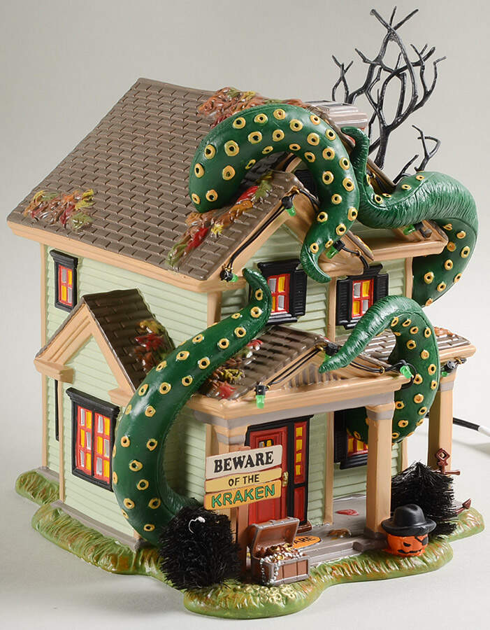 Trick Or Treat Lane - Snow Village Halloween The Kraken House - Boxed by Department 56-2