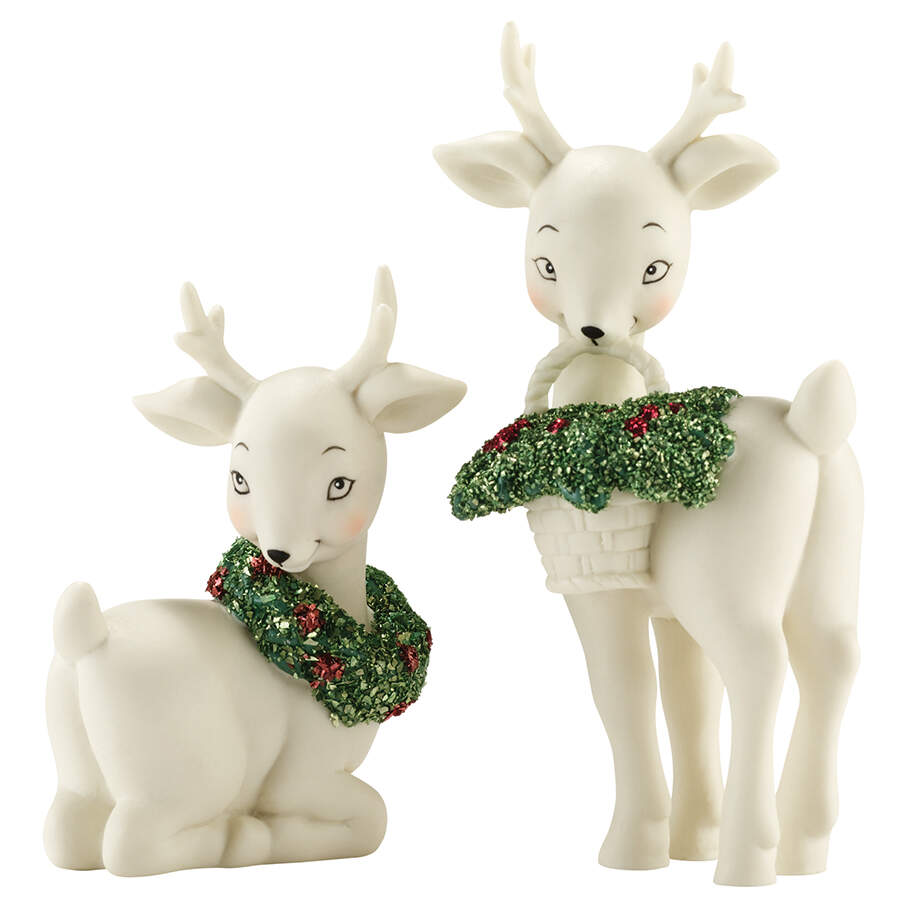 Christmas Memories Holly Deer-Set Of 2 - Boxed by Department 56-1