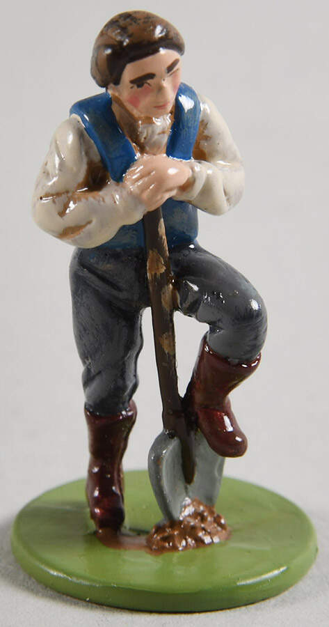 At the Bothy-Miniatures Farmhand And Spade - No Box by David Winter-1