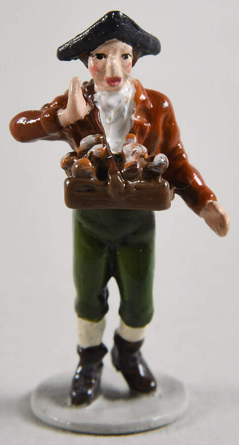 At the Bakehouse-Miniatures Hot Cross Bun Seller - Boxed by David Winter-1