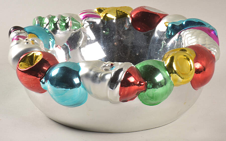 Holiday Dazzle Bowl-Santa/Snowman - No Box by Department 56-1