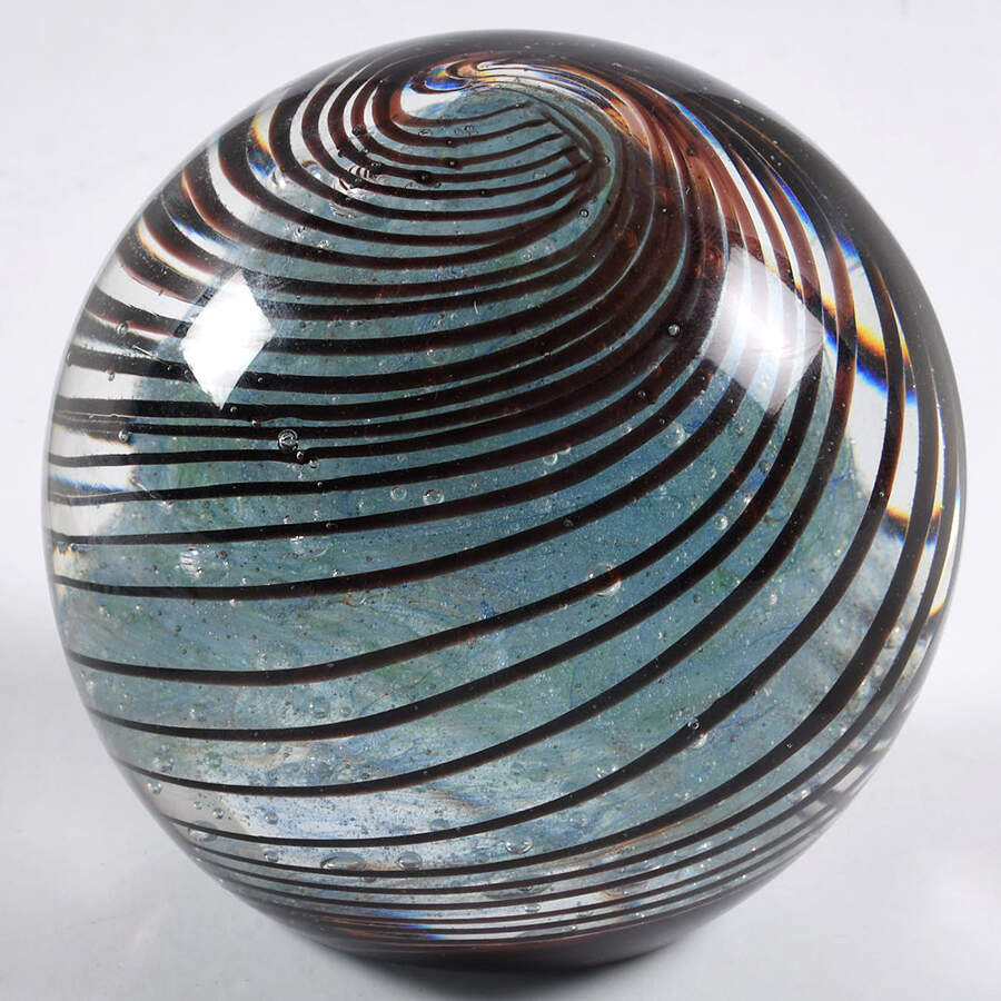 Dynasty Paperweights Blue Sphere Swirl - Boxed by Dynasty Gallery-1
