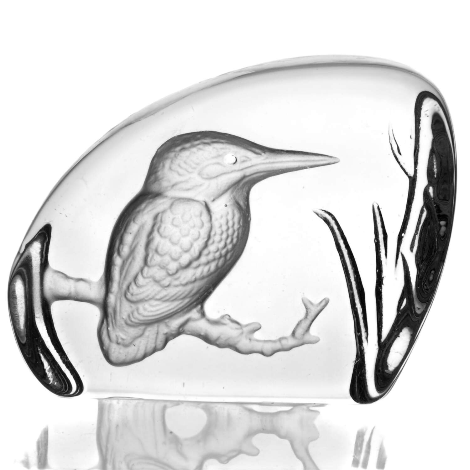 Bird Crystal Paperweight Kingfisher - No Box by Danbury Mint-1