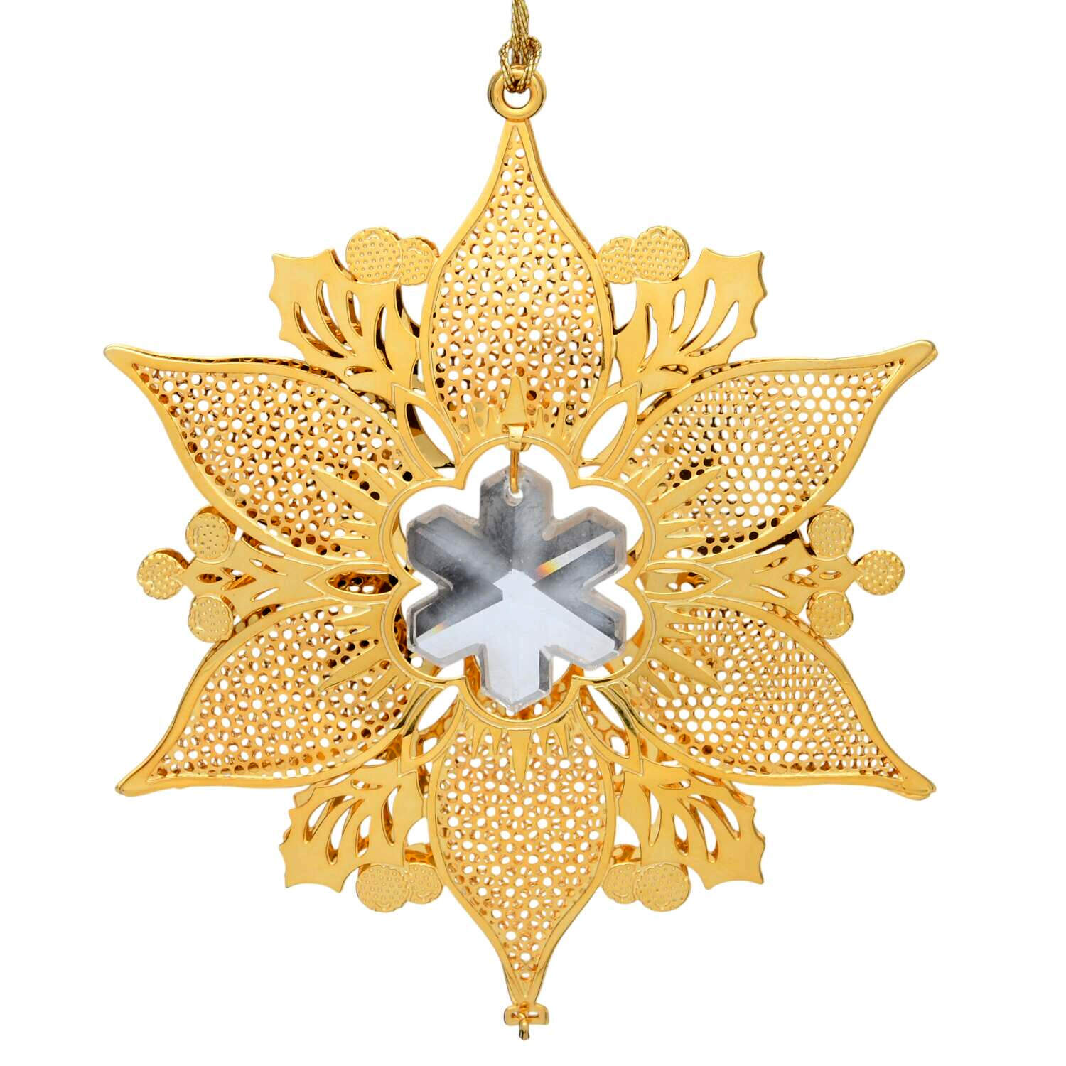Gold-And-Crystal Ornaments Poinsettia - No Box by Danbury Mint-1
