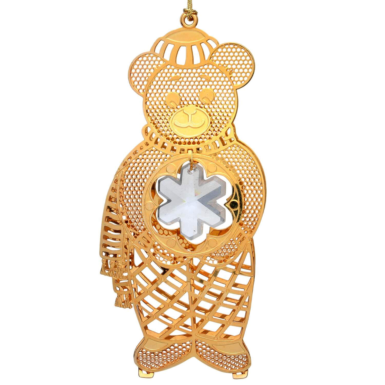 Gold-And-Crystal Ornaments Teddy Bear - No Box by Danbury Mint-1