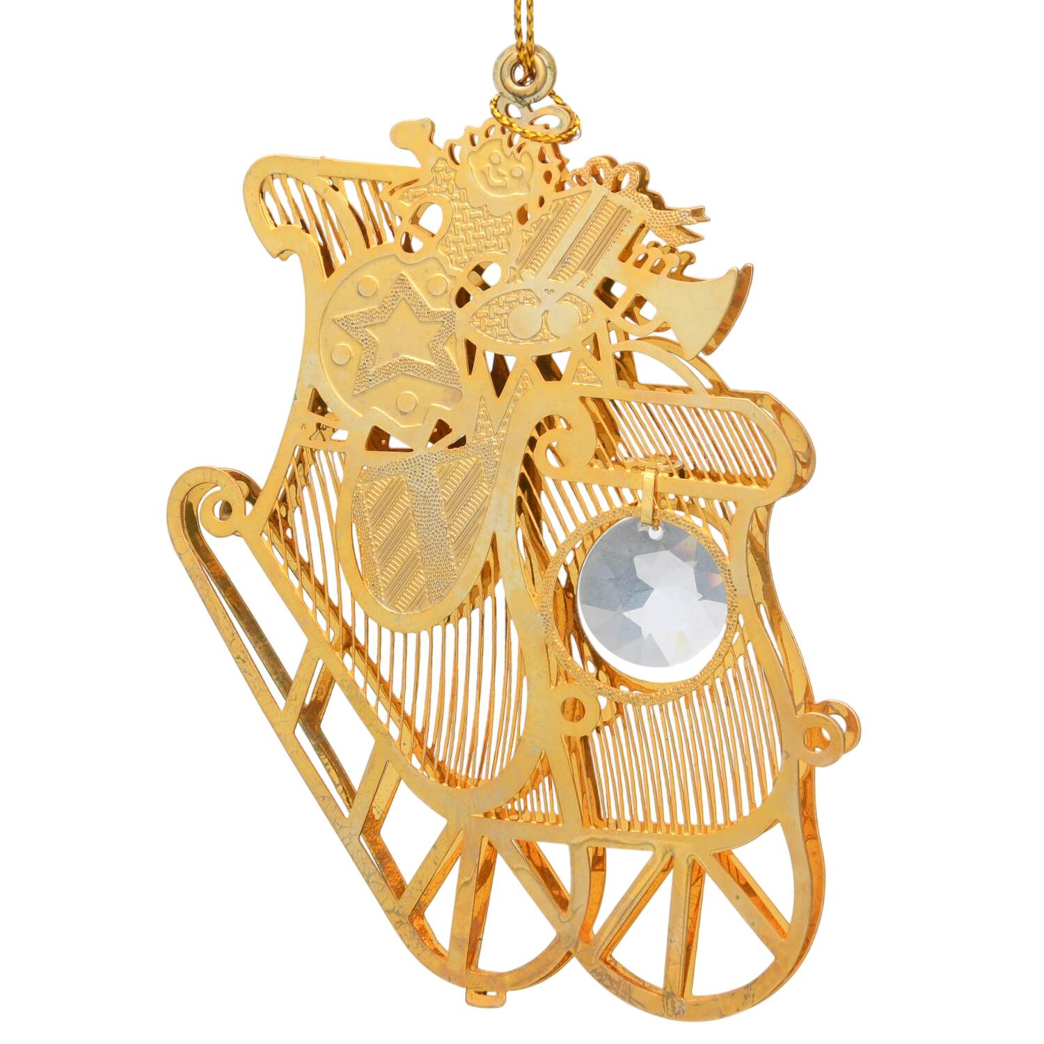 Gold-And-Crystal Ornaments Sleigh - No Box by Danbury Mint-1