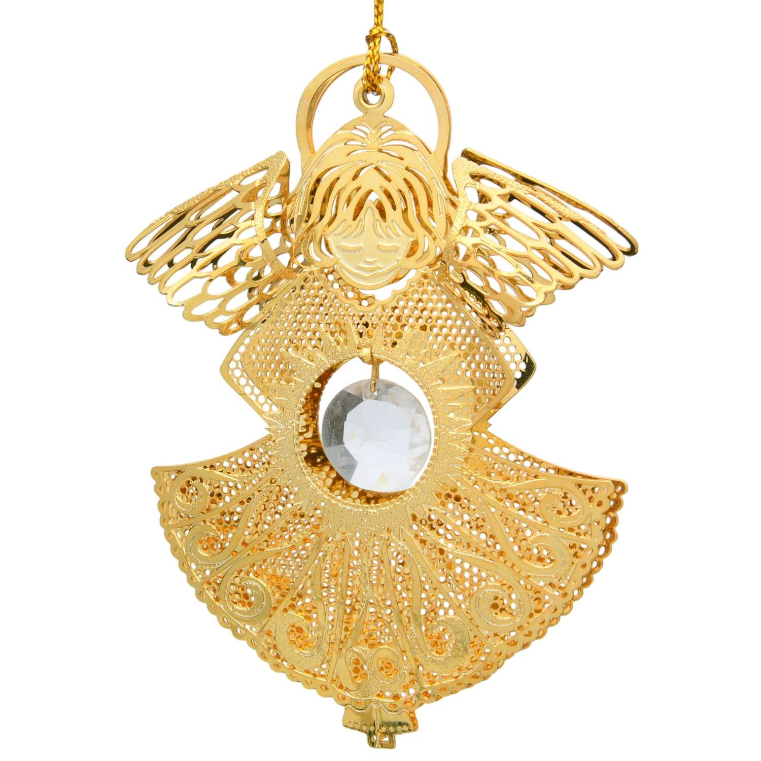 Gold-And-Crystal Ornaments Angel - No Box by Danbury Mint-1