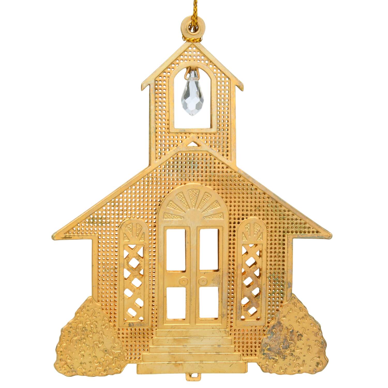 Gold-And-Crystal Ornaments Church - No Box by Danbury Mint-1