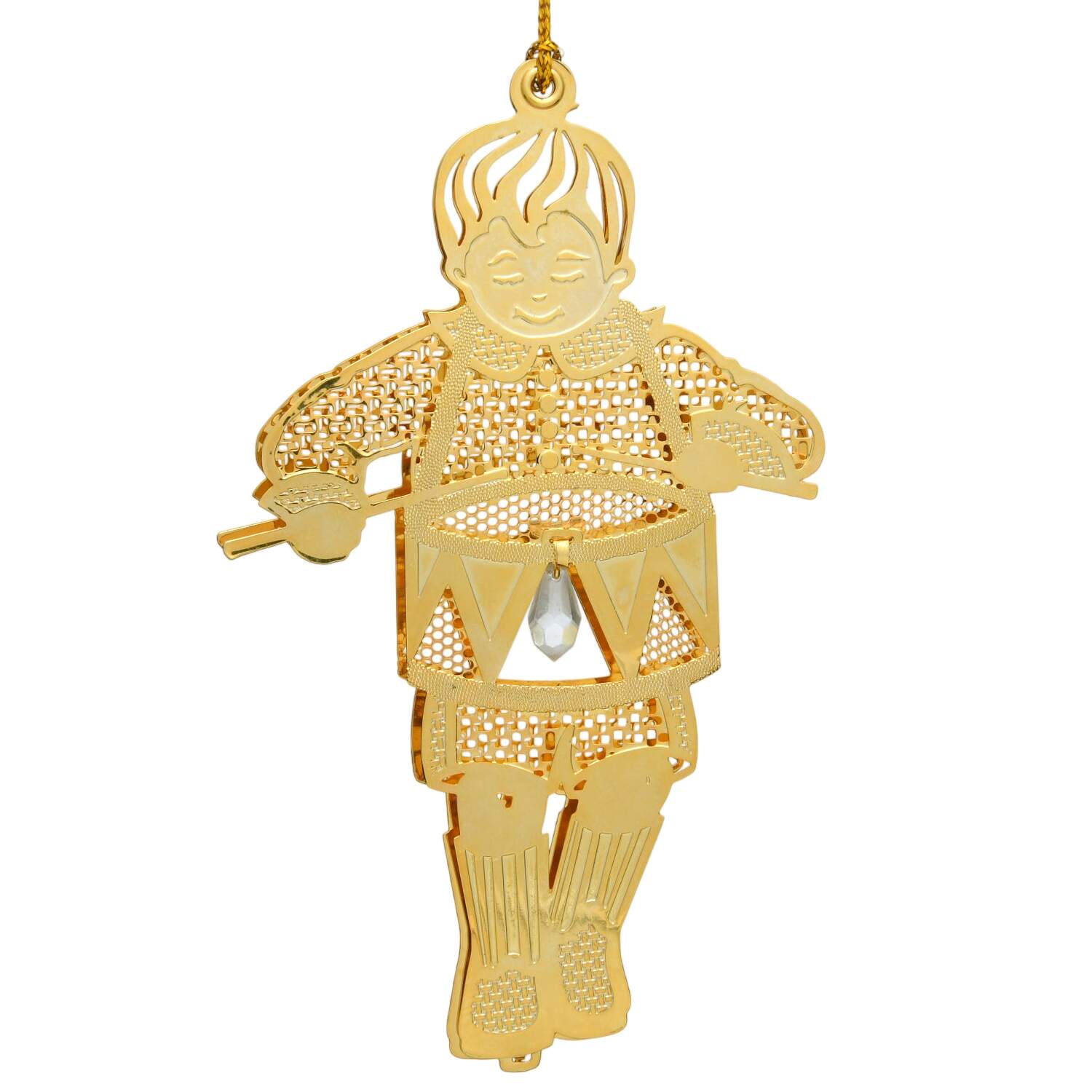 Gold-And-Crystal Ornaments Drummer Boy - No Box by Danbury Mint-1