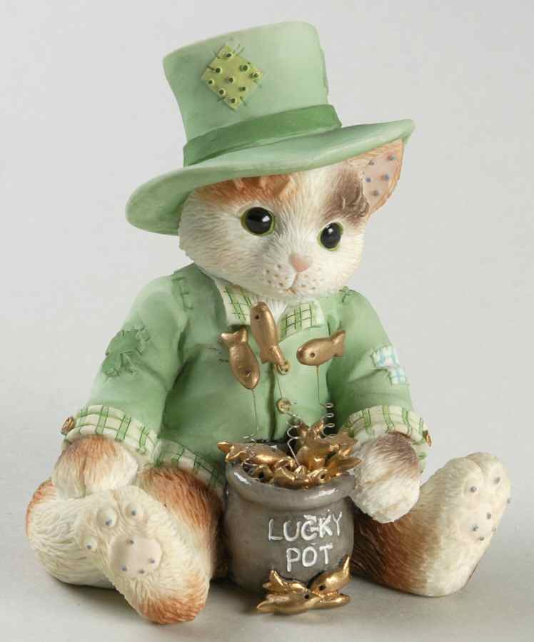 Calico Kittens Fishin For Good Luck - No Box by Enesco-1