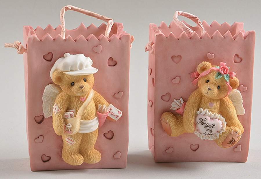 Cherished Teddies Boy And Girl Cupid Treat Bag-Set Of 2 - Boxed by Enesco-1