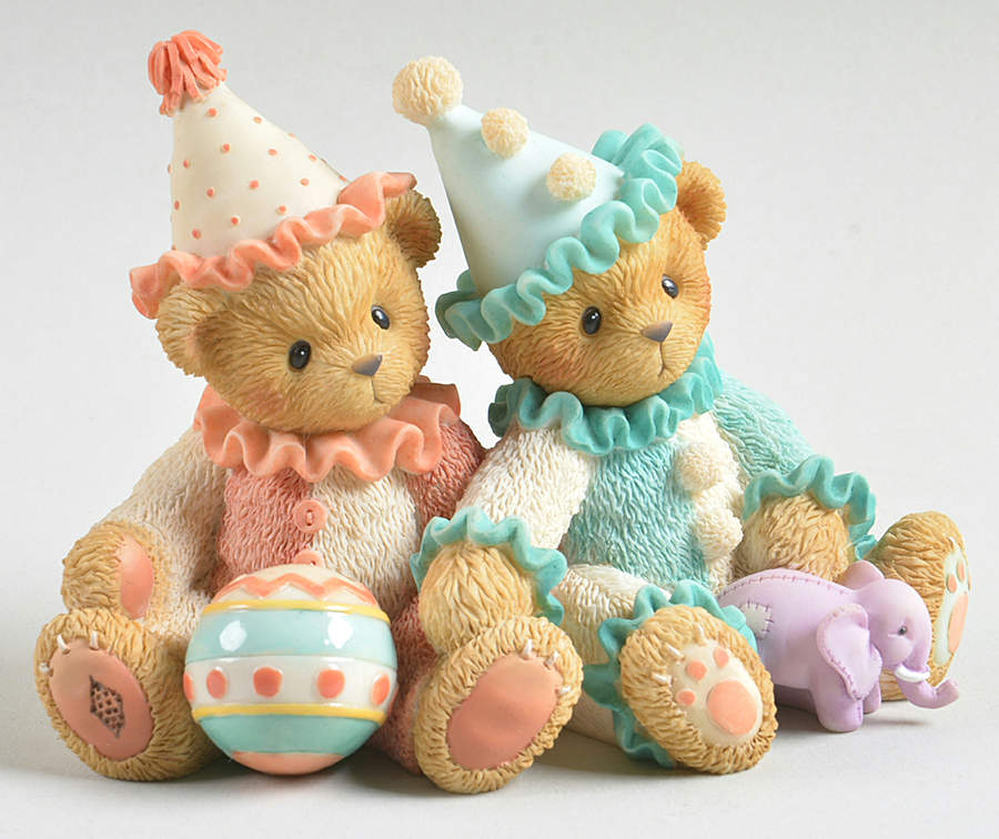 Cherished Teddies Palmer & Charlene-Clowing Around - No Box by Enesco-1