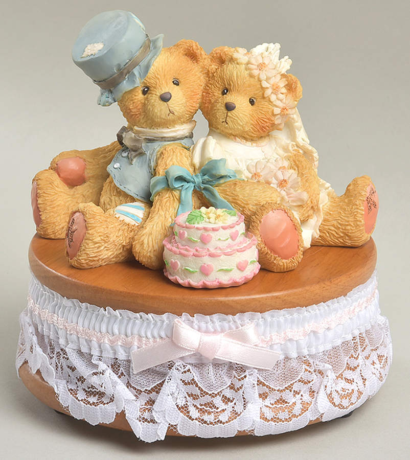 Cherished Teddies Love Bears All Things-Bride & Groom-Musi - No Box by Enesco-1