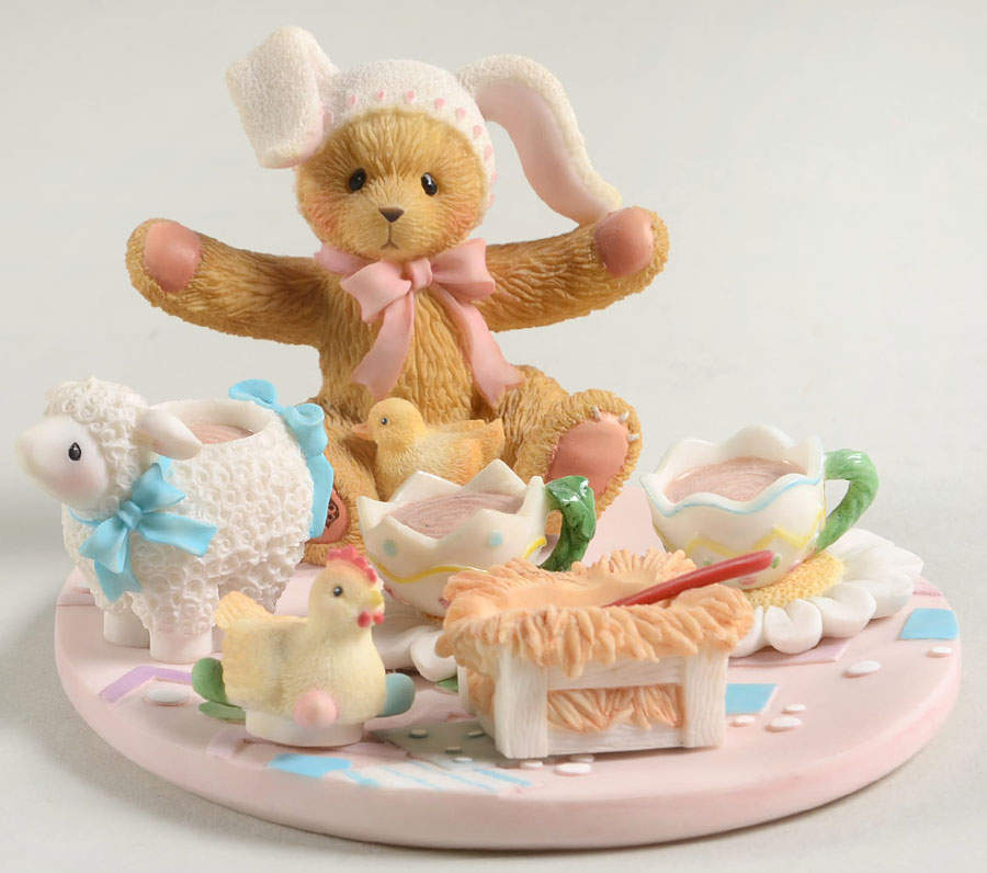 Cherished Teddies Easter Tea Set - Nb848, No Box by Enesco-1