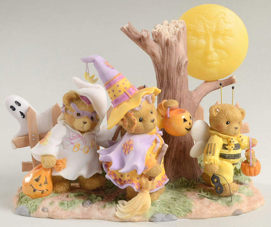 Cherished Teddies Raeven, Toby & Immy, A Frightful Night - Nb840, No Box by Enesco-1