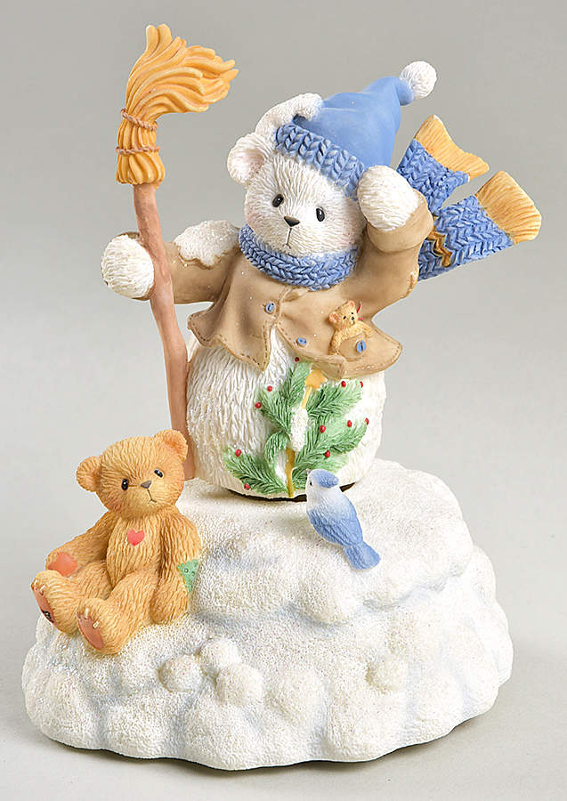 Cherished Teddies Deck The Halls, Musical Snowman - Nb865, No Box by Enesco-1