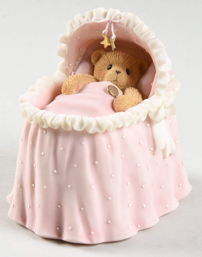 Cherished Teddies It's A Girl, Baby Girl In Bassinet - With Box Bx904 by Enesco-1