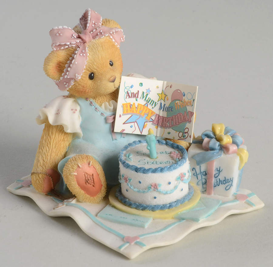 Cherished Teddies Sixteen Candles & Many More Wishes - 392 With Box by Enesco-1
