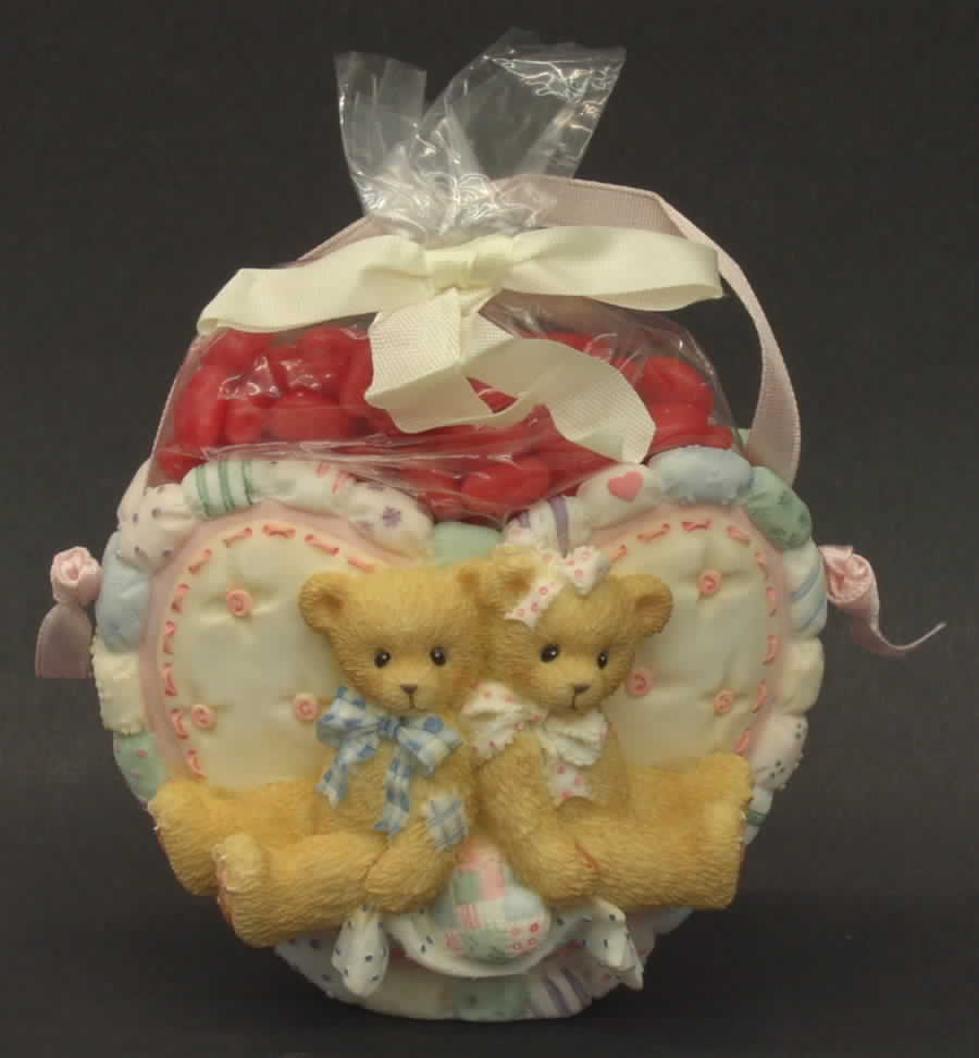 Cherished Teddies Heart Basket With Candy - Boxed by Enesco-1