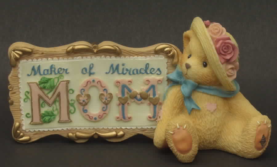Cherished Teddies Mom-Maker Of Miracles Plaque - Boxed by Enesco-1