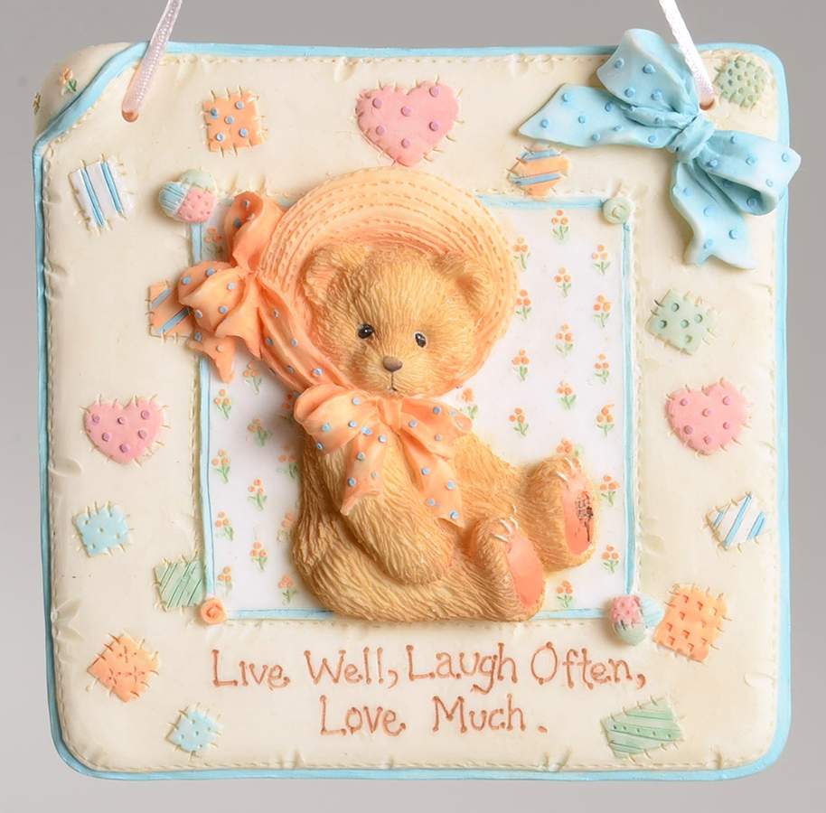 Cherished Teddies Quilts Of Friendship-Live Well-Laugh Oft - With Box by Enesco-1