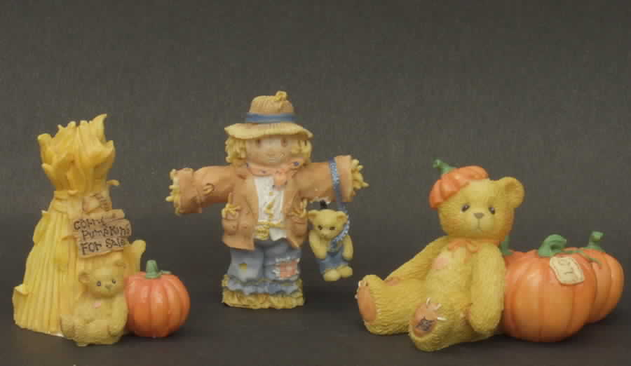 Cherished Teddies Pumpkin,Cornstalk,Scarecrow - Boxed by Enesco-1